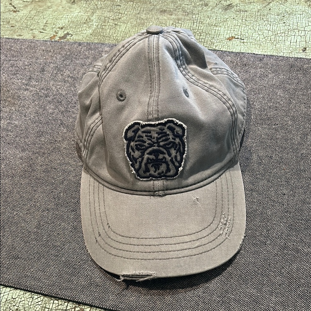 Abercrombie Kids Bulldog Baseball Cap – Gray S/M – Distressed A&F Logo